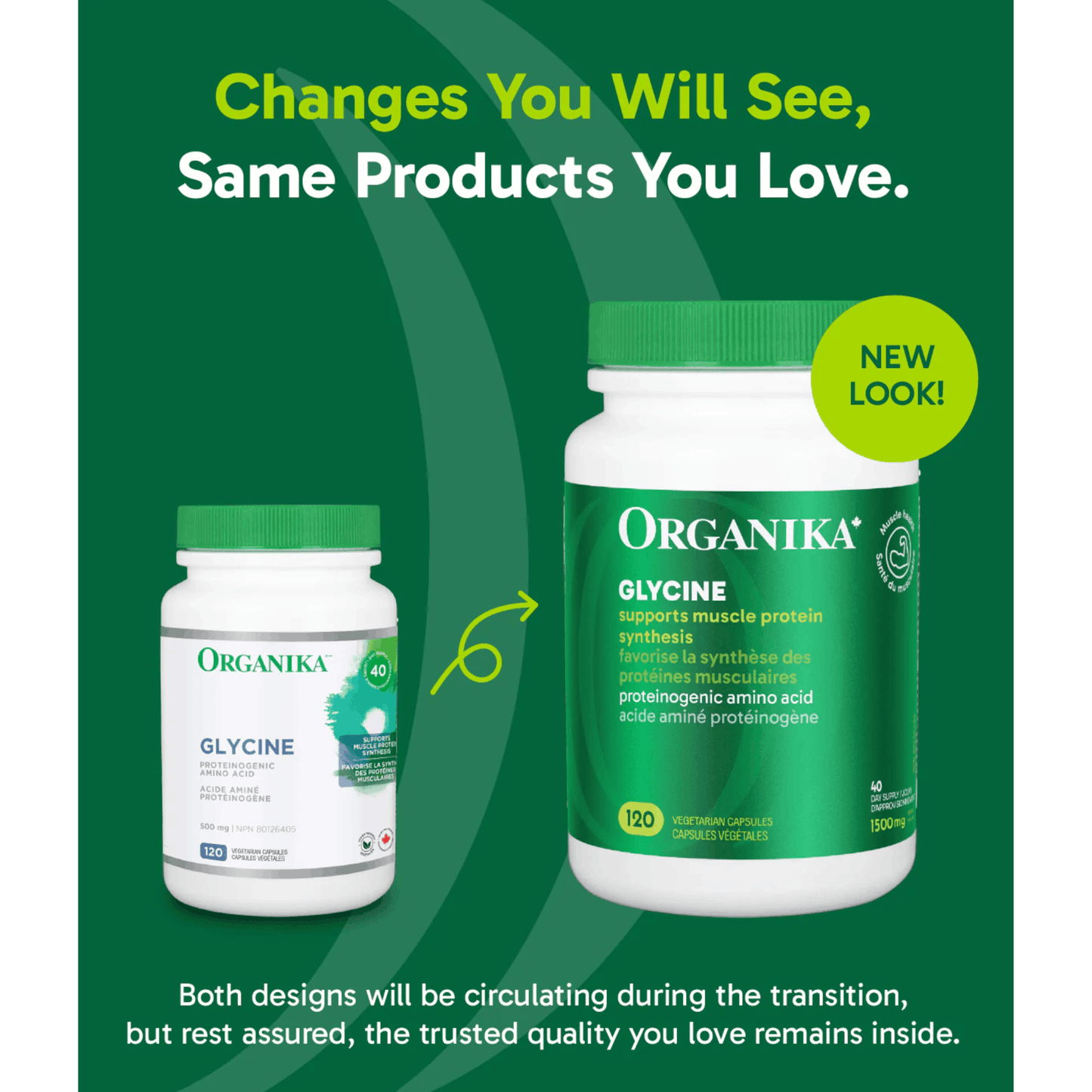 120 Vegetable Capsules | Organika Glycine