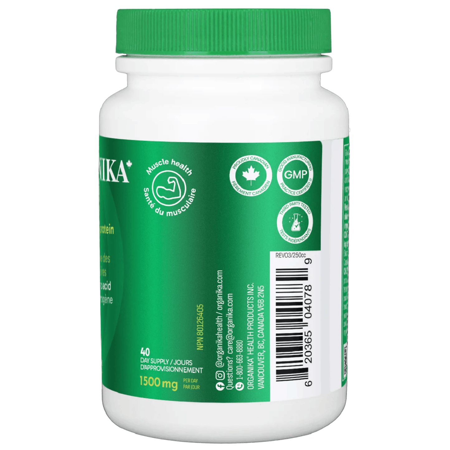 120 Vegetable Capsules | Organika Glycine