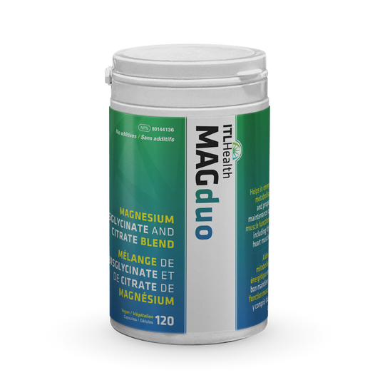 ITL Health MAGduo Magnesium Bisglycinate + Citrate, 120 Vegan Capsules - 120 Vegan Capsules