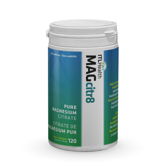 ITL Health MAGcitr8 Pure Magnesium Citrate, Digestive Regularity, 120 Vegan Capsules - 120 Vegan Capsules