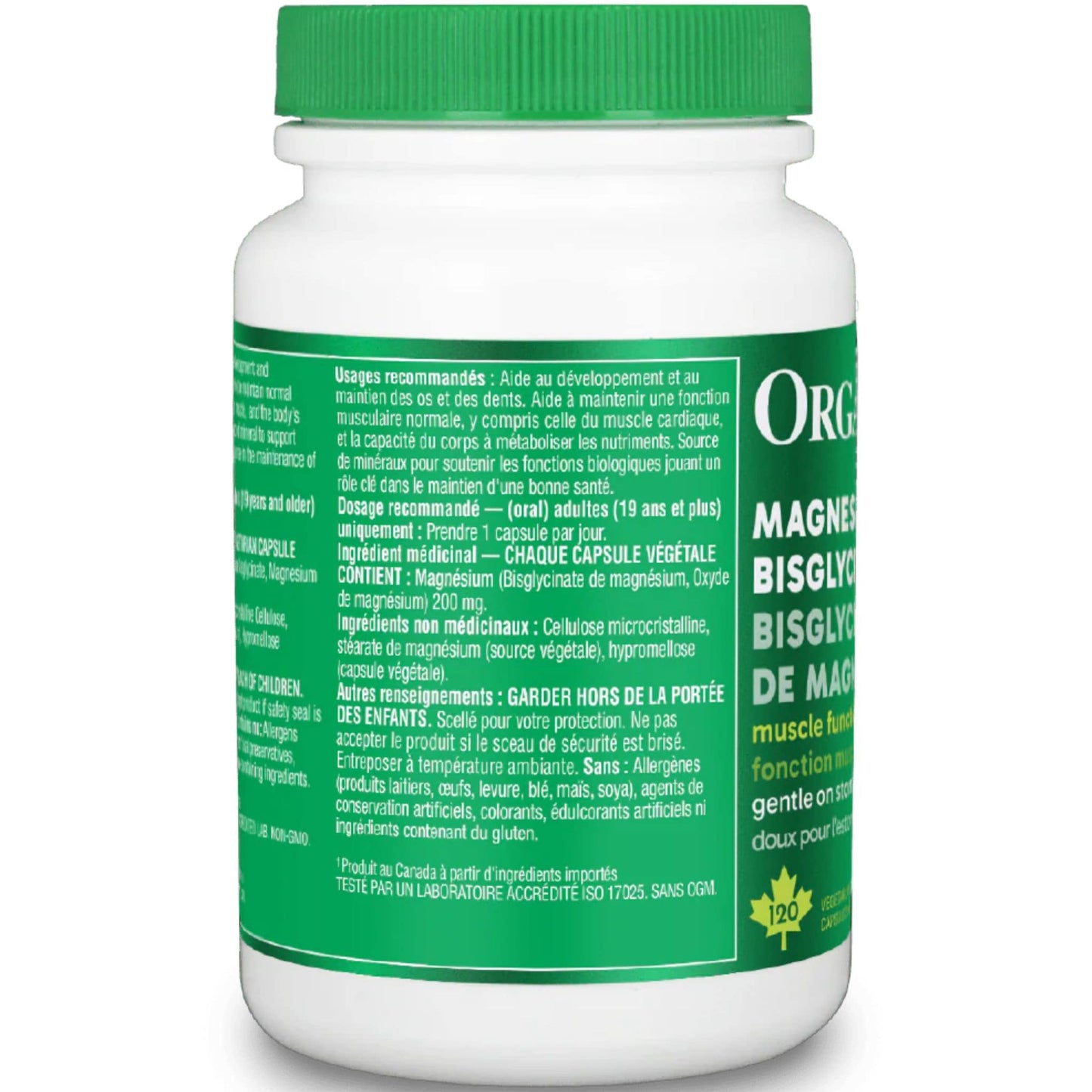 120 Vegetarian Capsules | Organika Magnesium Bisglycinate