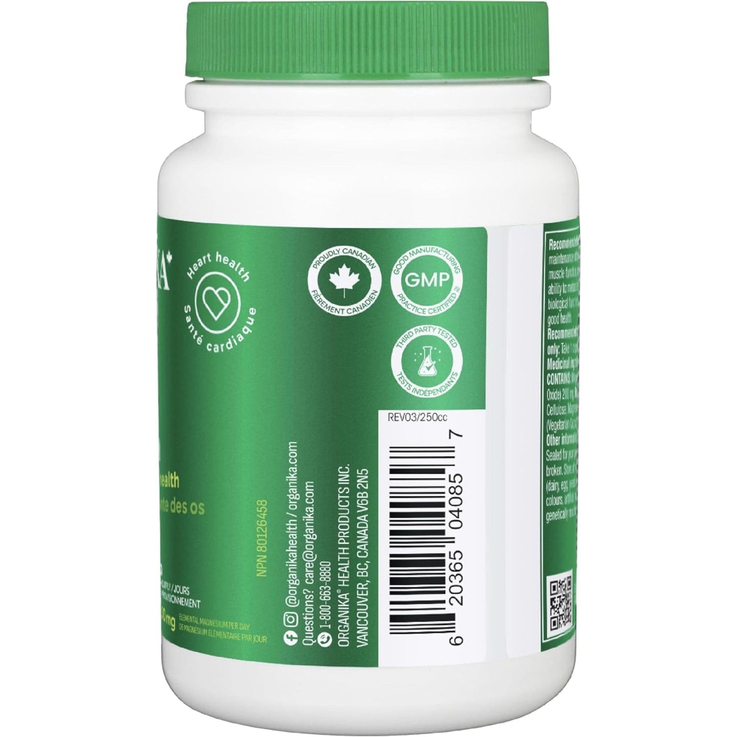 120 Vegetarian Capsules | Organika Magnesium Bisglycinate