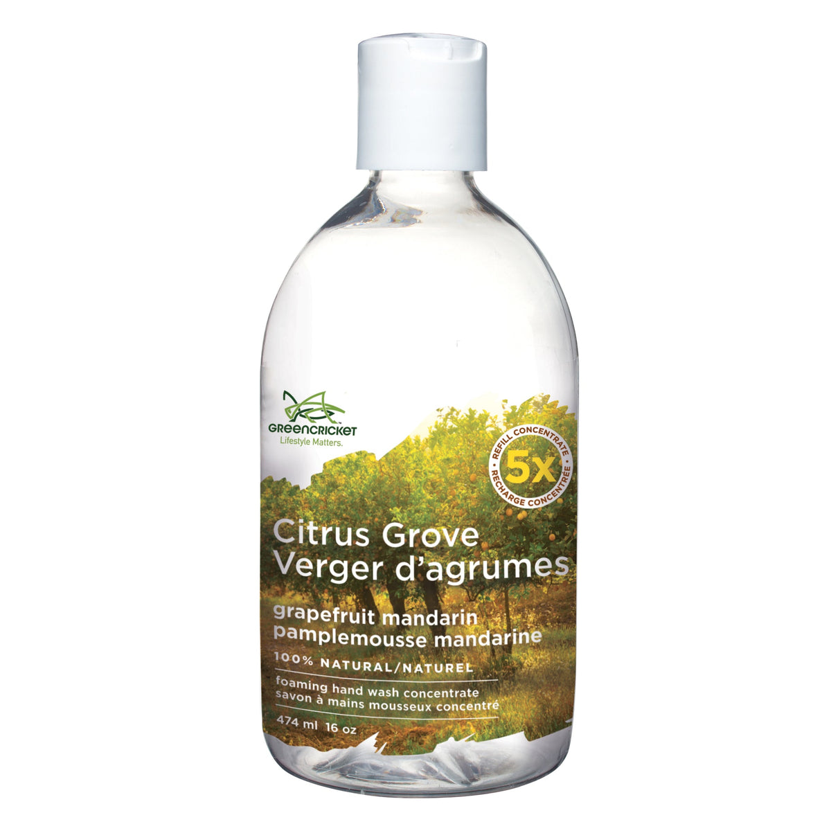 Green Cricket Foaming Hand Wash, Citrus Grove, 474ml Refill Concentrate