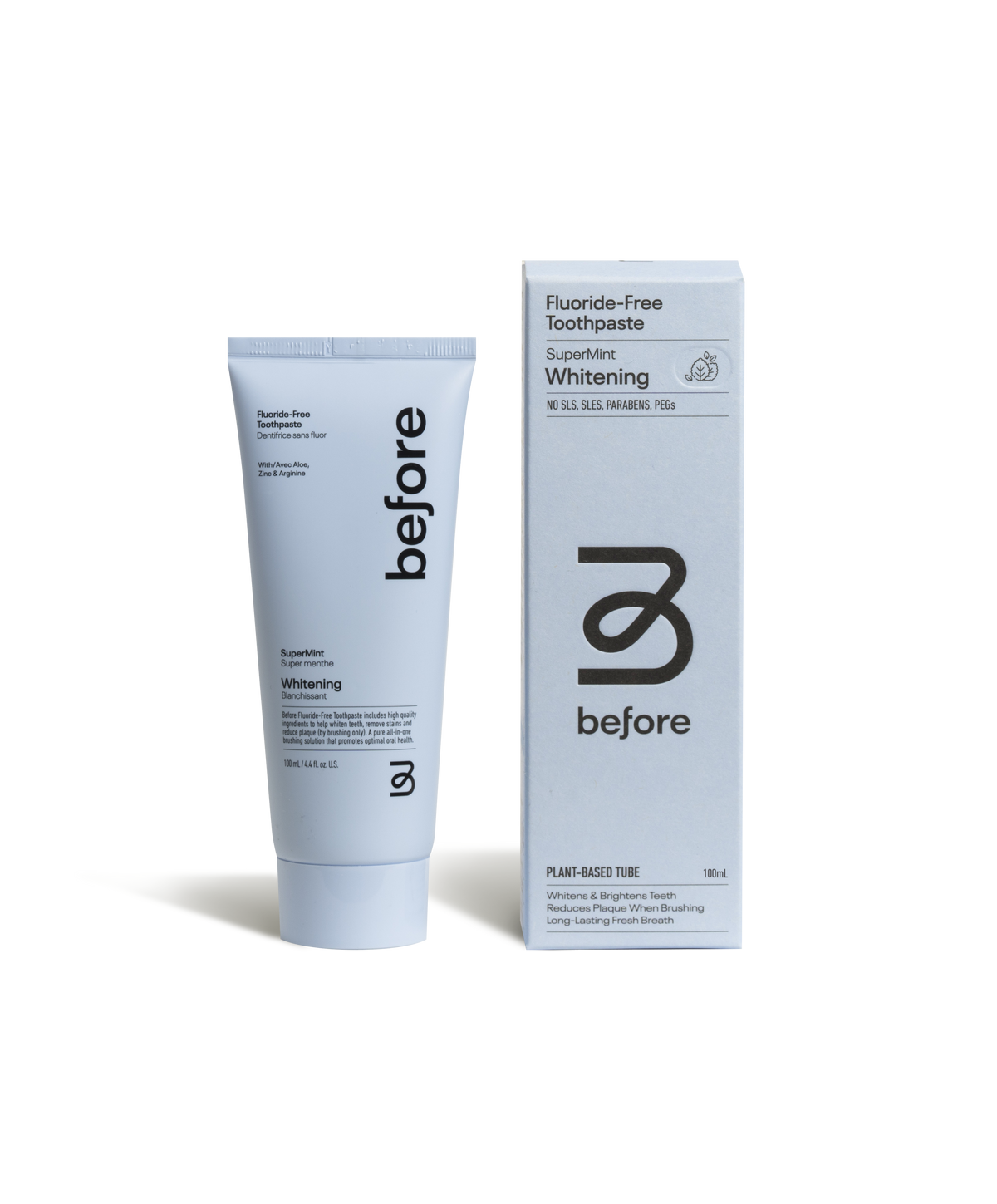 Before Fluoride-Free Whitening Toothpaste - SuperMint 100ml
