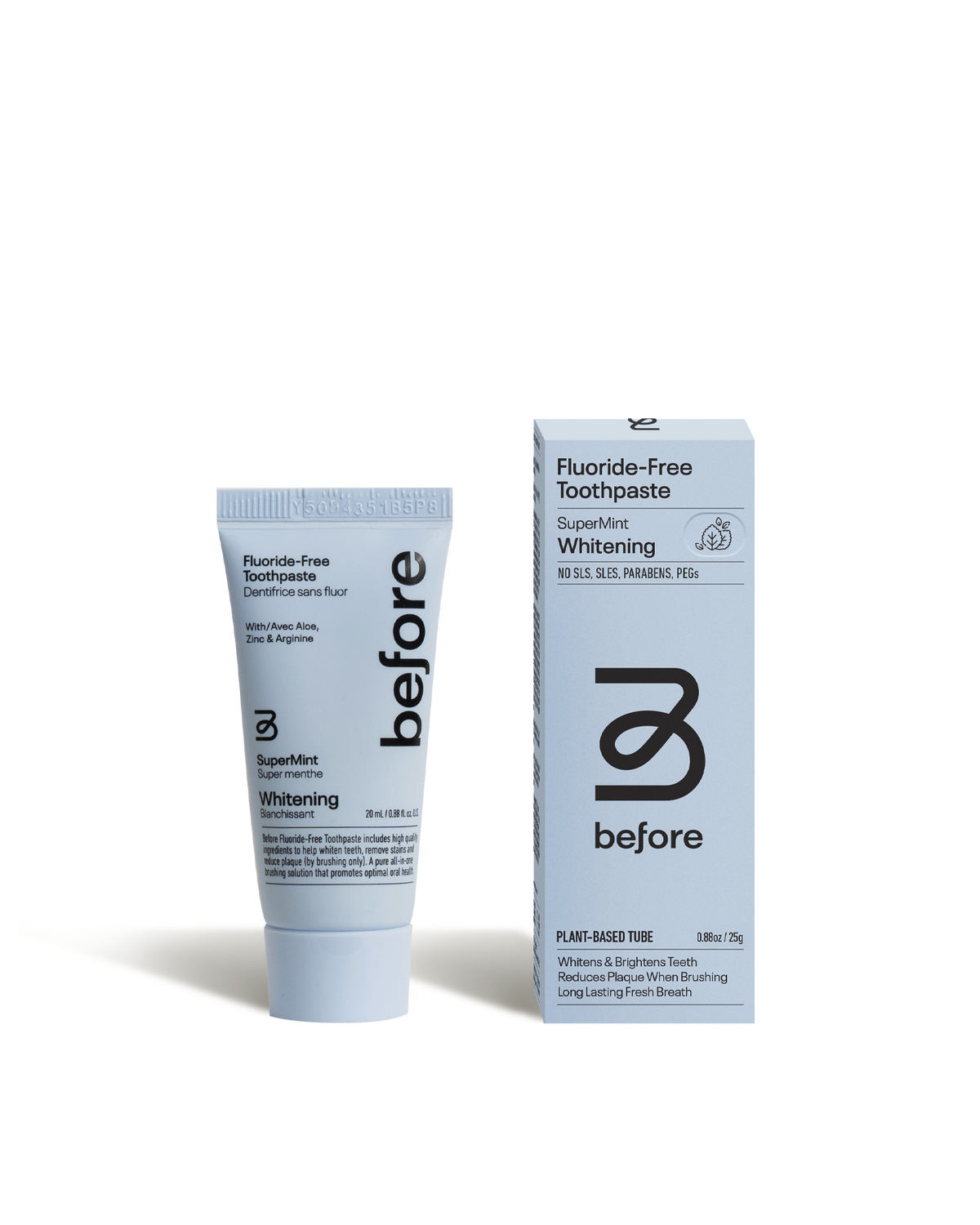 Before Fluoride-Free Whitening Toothpaste - SuperMint 20ml