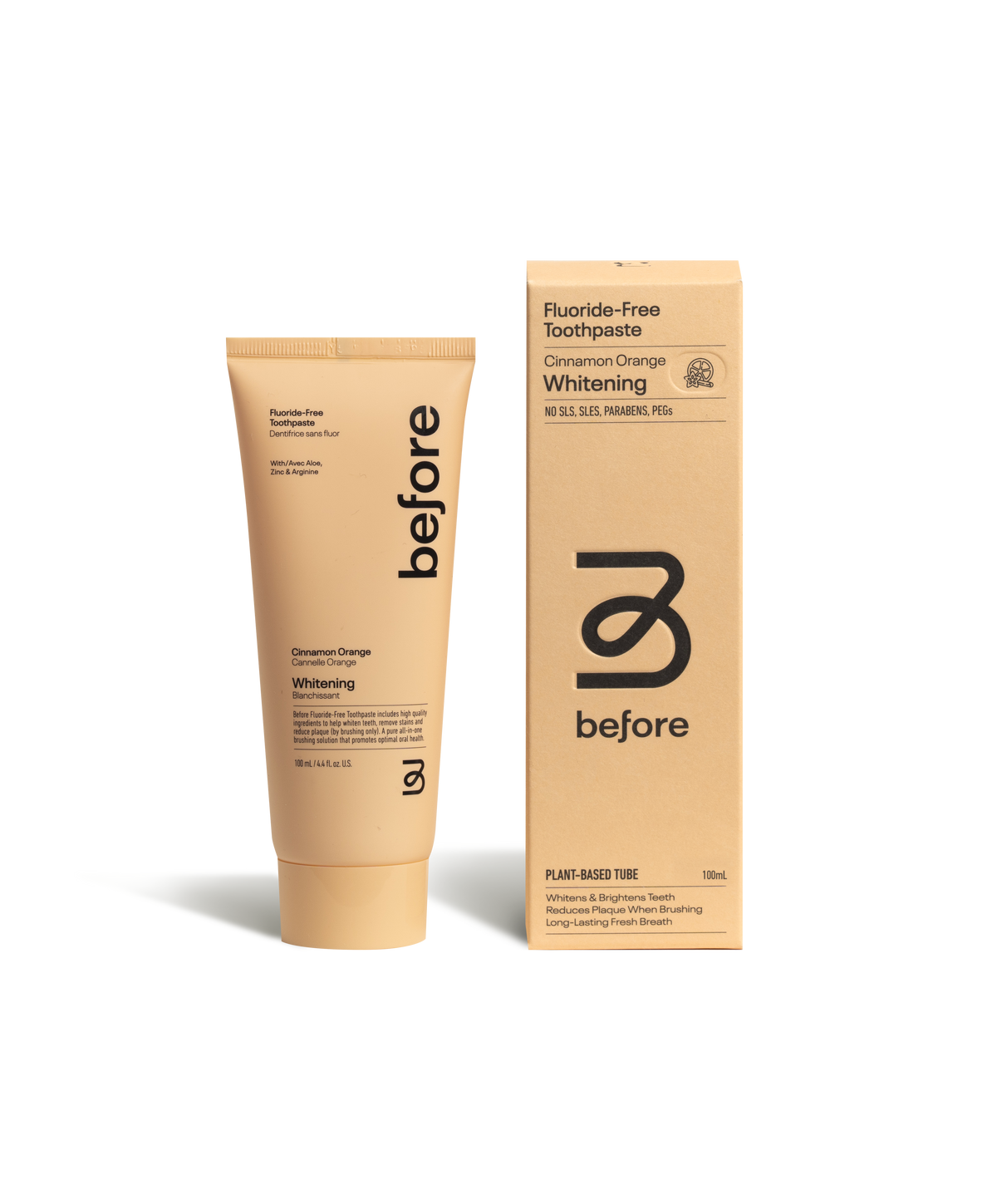 Before Fluoride-Free Whitening Toothpaste - Cinnamon Orange 100ml