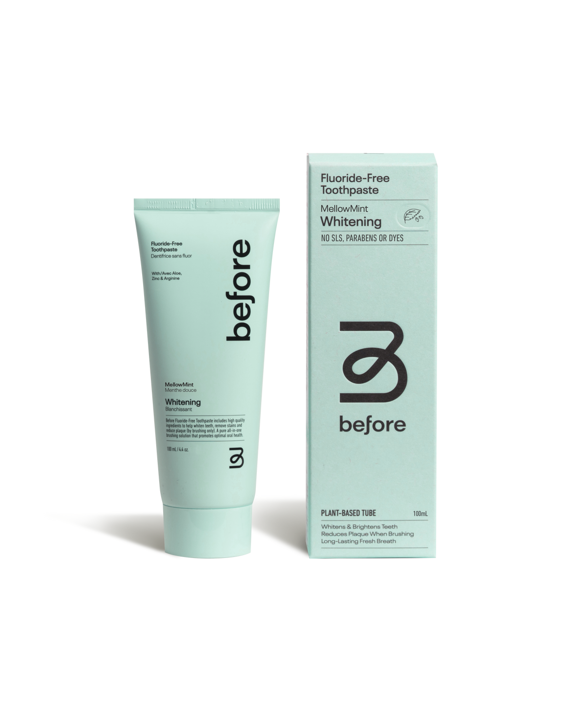 Before Fluoride-Free Whitening Toothpaste - MellowMint 100ml