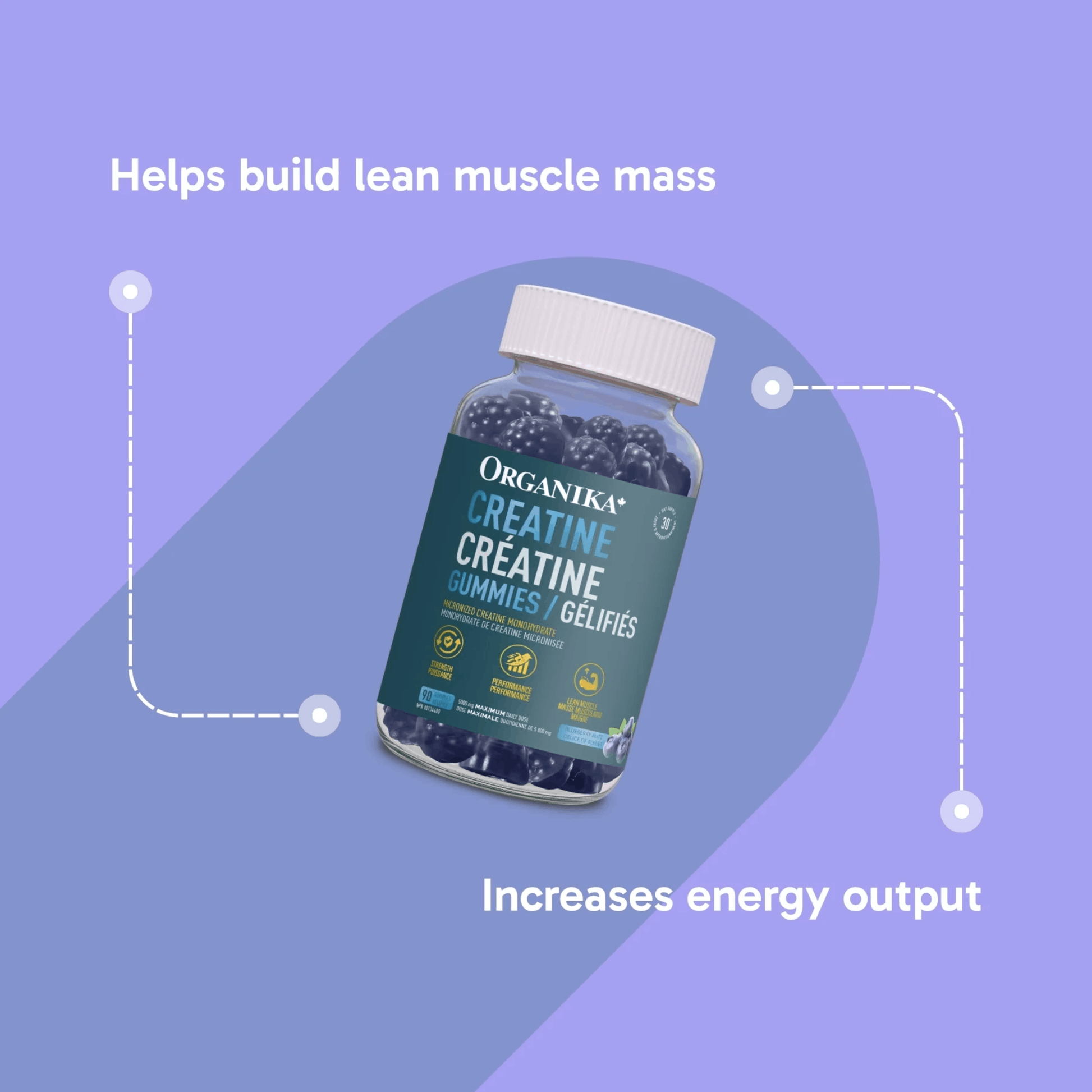 90 Gummies Blueberry Blitz | Organika Creatine