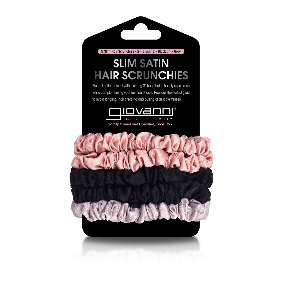Giovanni Satin Slim Hair Scrunchies
