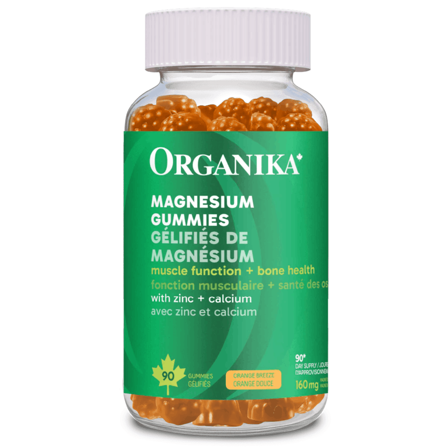 90 Gummies Orange Breeze | Organika Magnesium Gummies with Zinc and Calcium