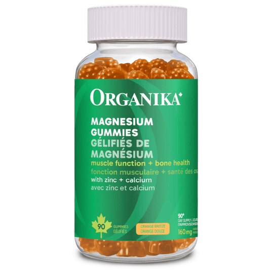 90 Gummies Orange Breeze | Organika Magnesium Gummies with Zinc and Calcium