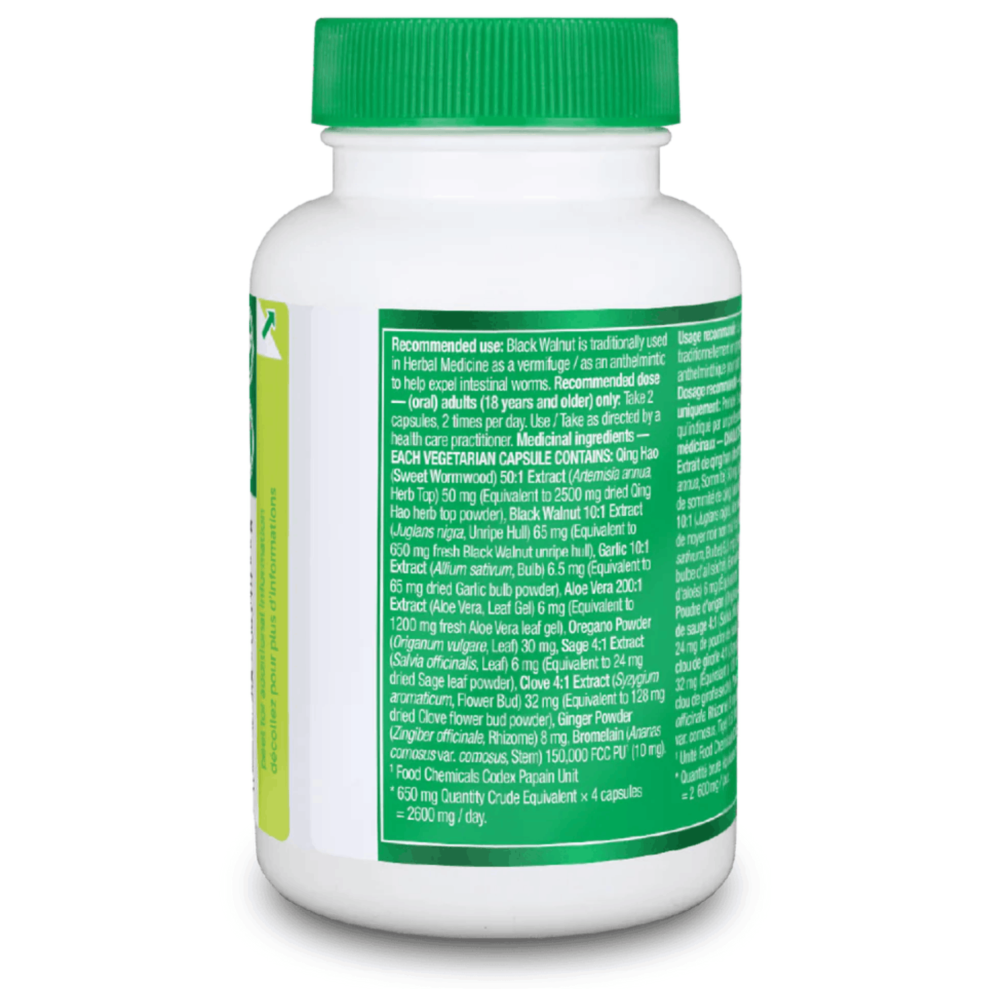56 Vegetable Capsules | Organika Antiparasitic label