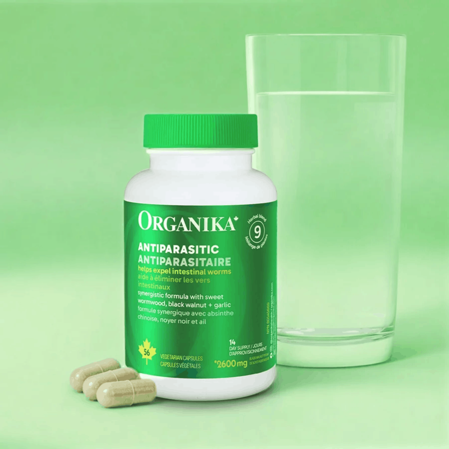 56 Vegetable Capsules | Organika Antiparasitic
