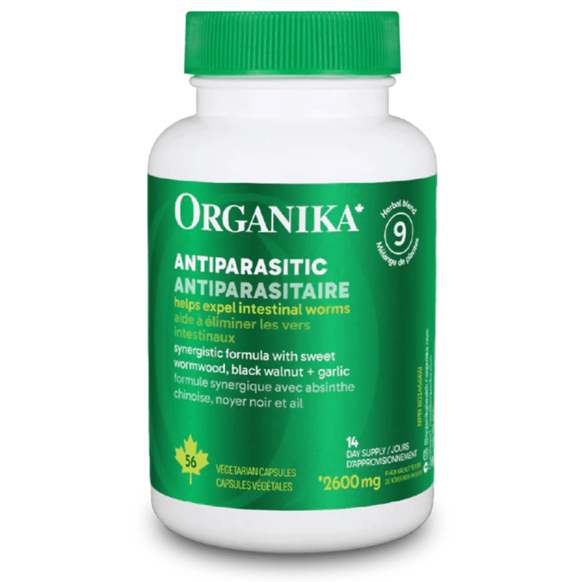 56 Vegetable Capsules | Organika Antiparasitic