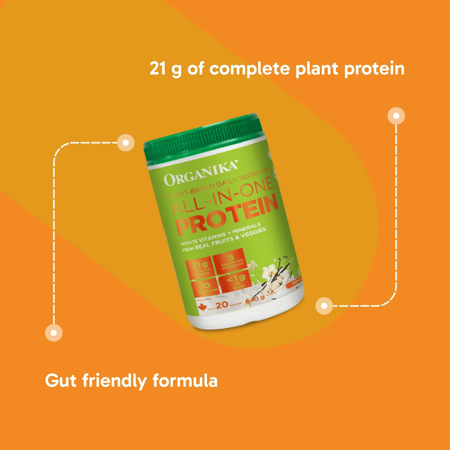 640g Vanilla | Organika All-In-One Protein Powder benefits