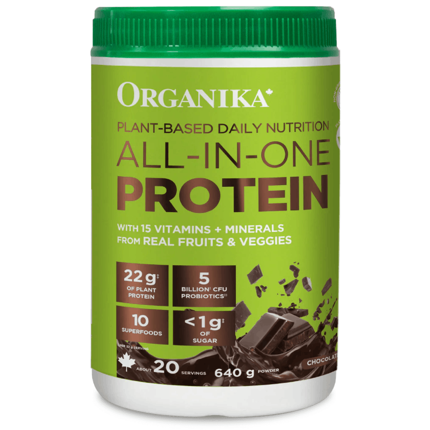 640g Chocolate | Organika All-In-One Protein Powder ingredient label