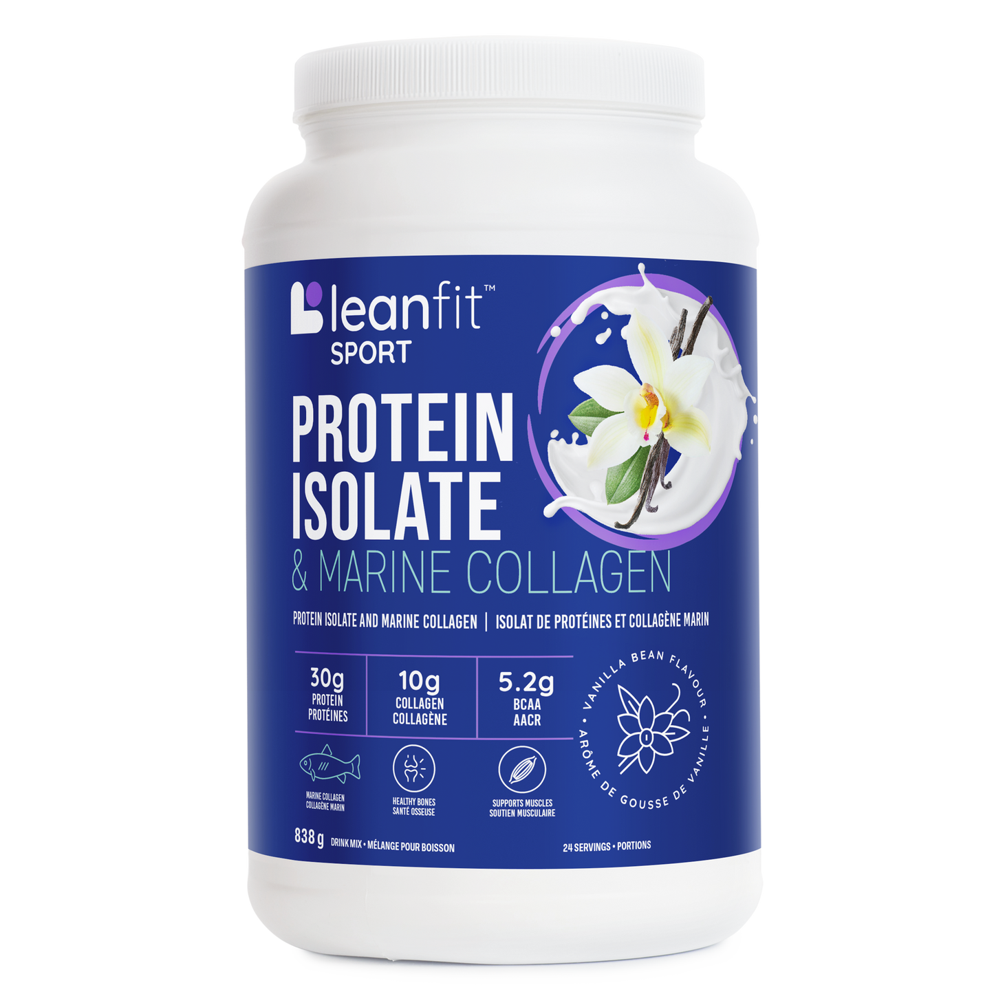 Vanilla | LeanFit Whey Isolate & Marine Collagen Vanilla container