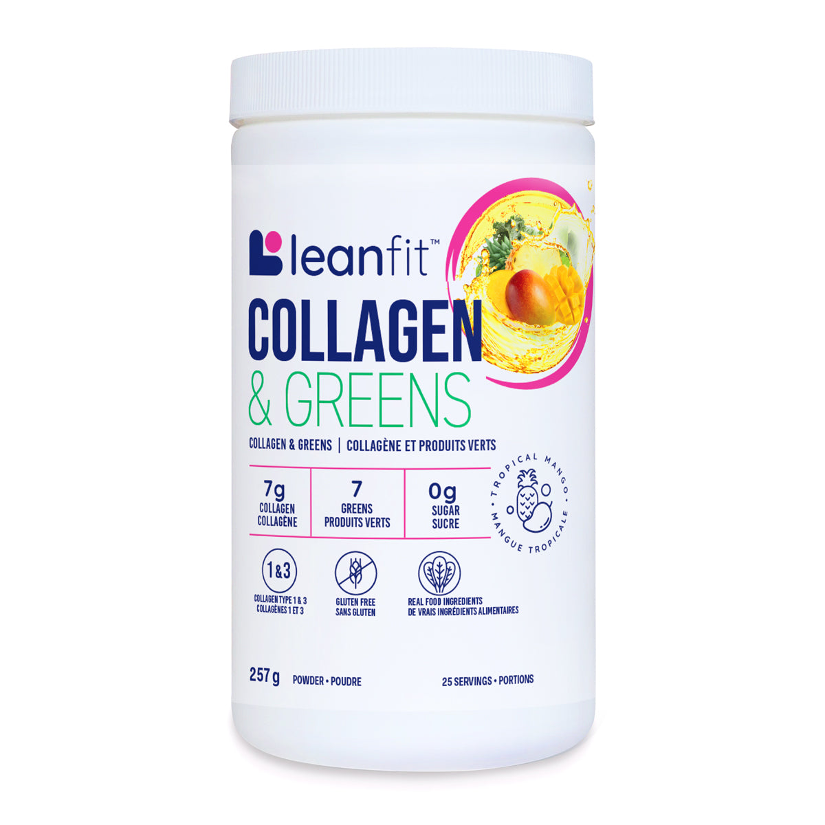 257g | LeanFit Collagen & Greens 257g container