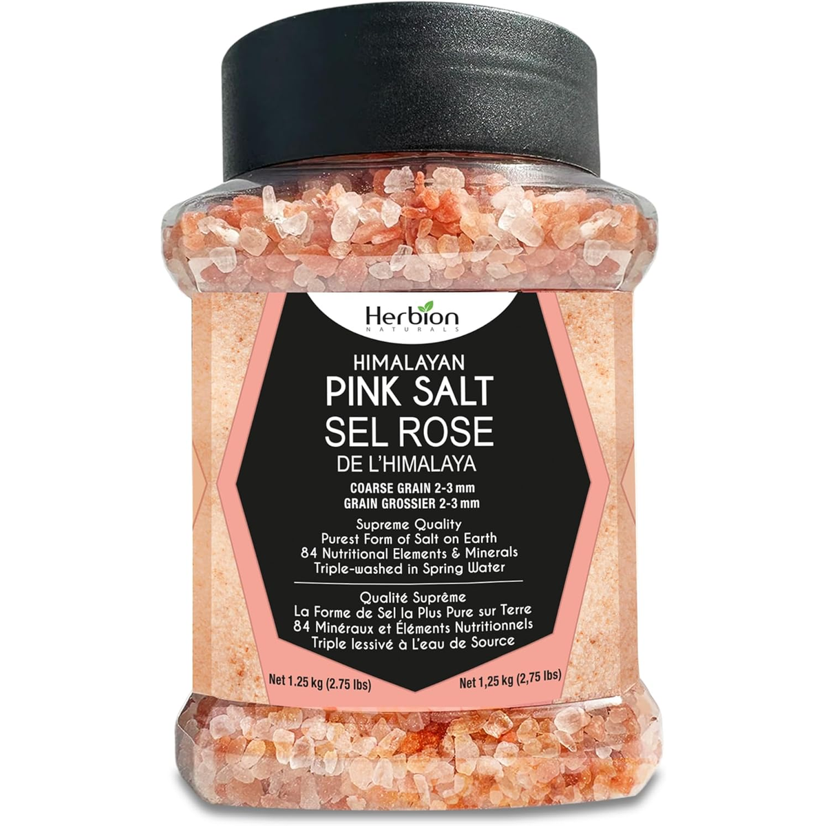 Herbion Himalayan Pink Salt, Coarse Grain, 1.25kg Grinder Refill