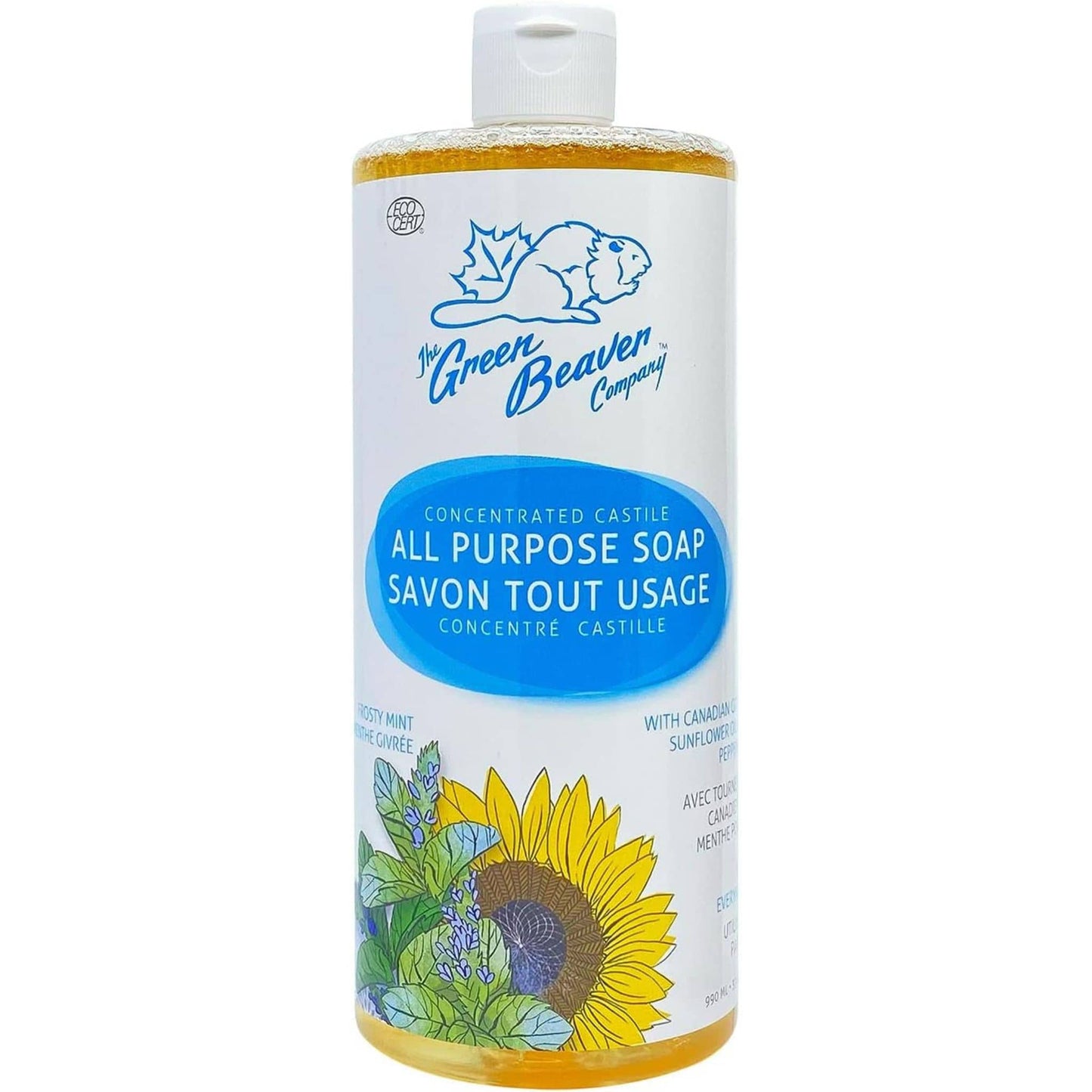 Frosty Mint, 1L | Green Beaver Sunflower Castille Liquid Soap