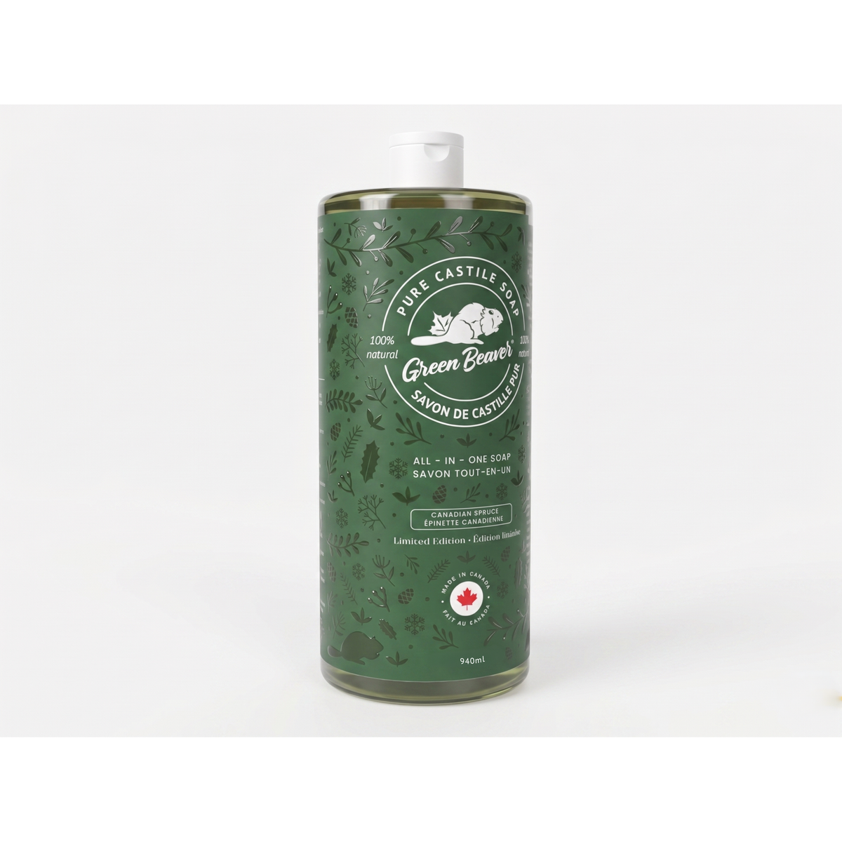 Green Beaver All-in-One Pure Castile Soap, 940ml, Forest