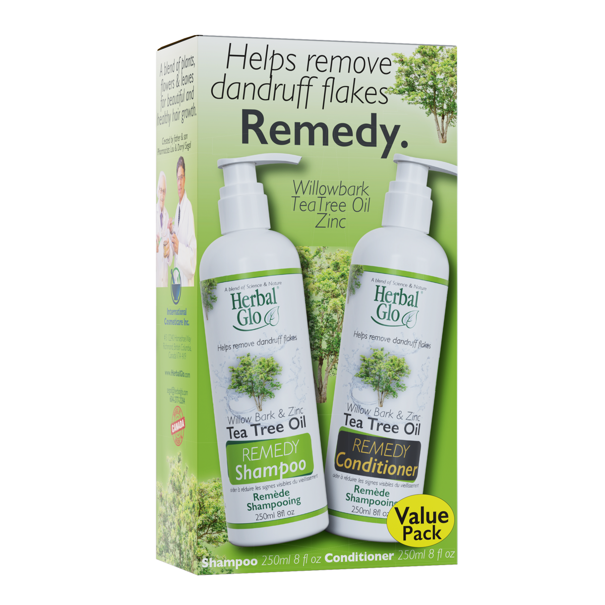Herbal Glo Tea Tree Oil REMEDY Shampoo & Conditioner, Value Pack (Shampoo + Conditioner)
