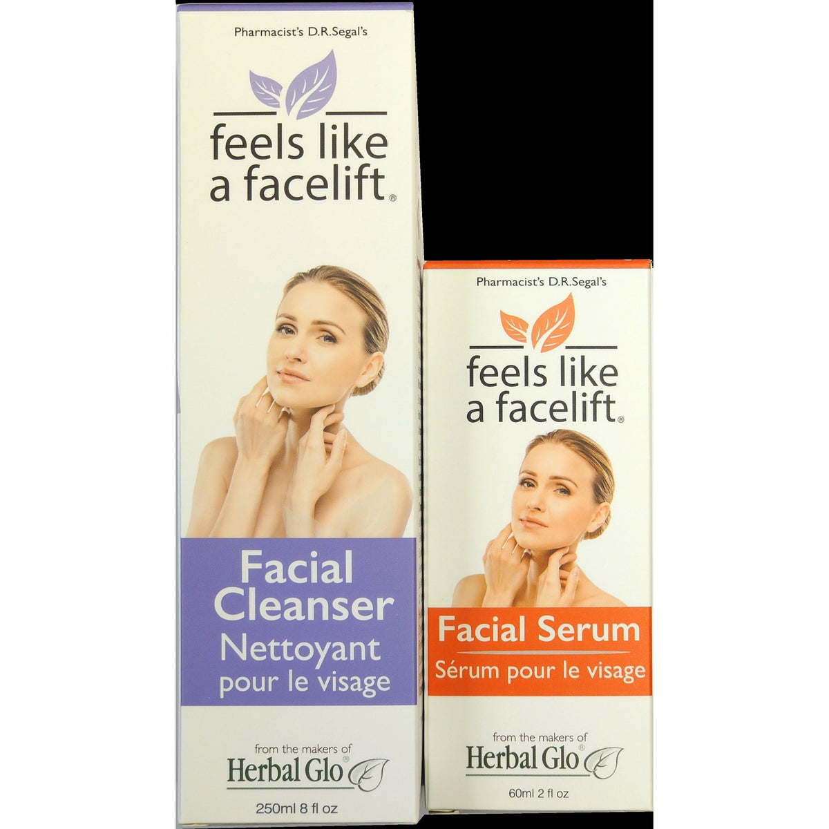 Herbal Glo Facelift 40+ Facial Serum, 60ml with Bonus Cleanser 250ml