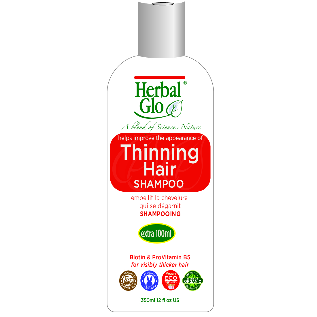 Herbal Glo Thinning Hair Shampoo & Conditioner, Shampoo 350ml