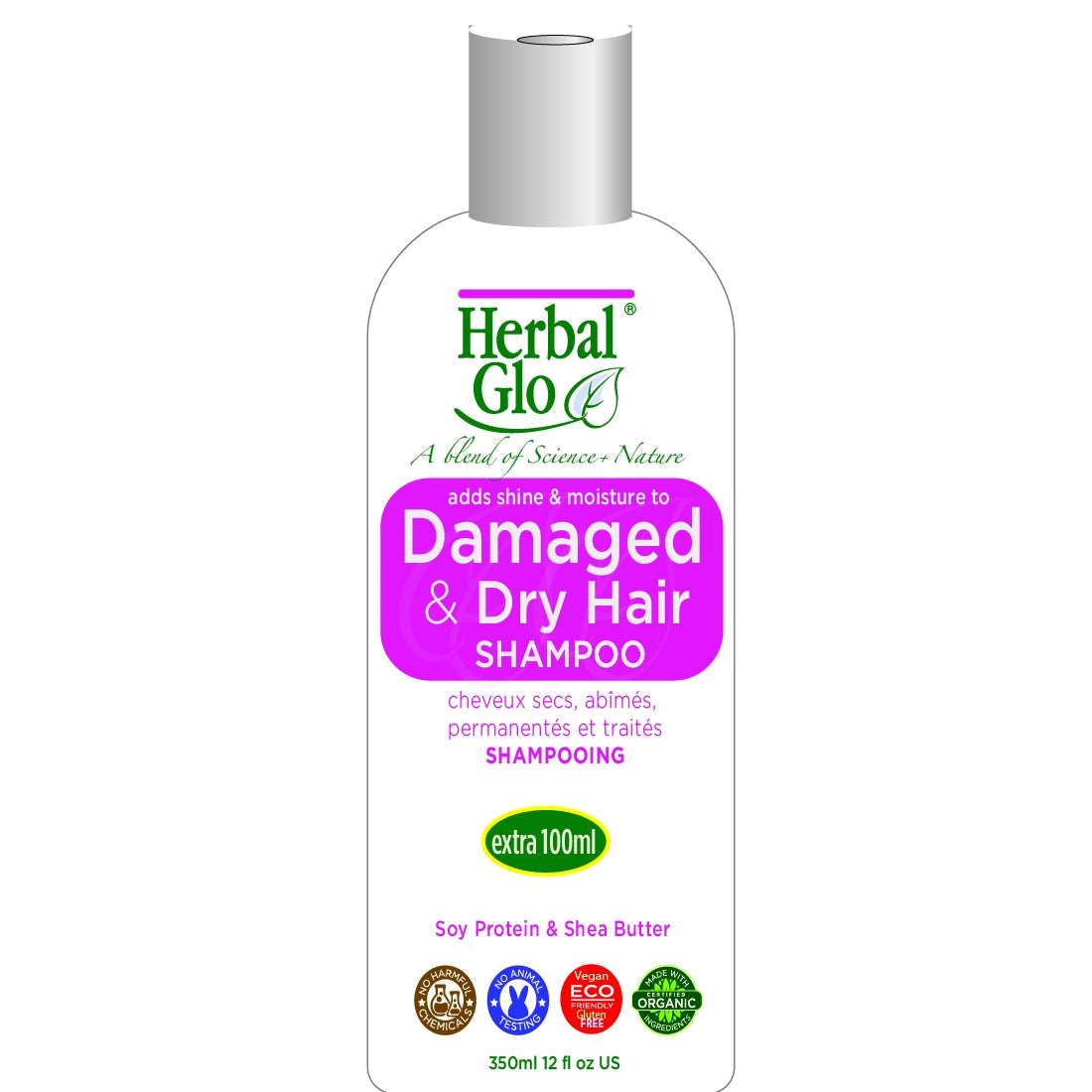 Herbal Glo Dry & Damaged Hair Shampoo & Conditioner, Shampoo 350ml