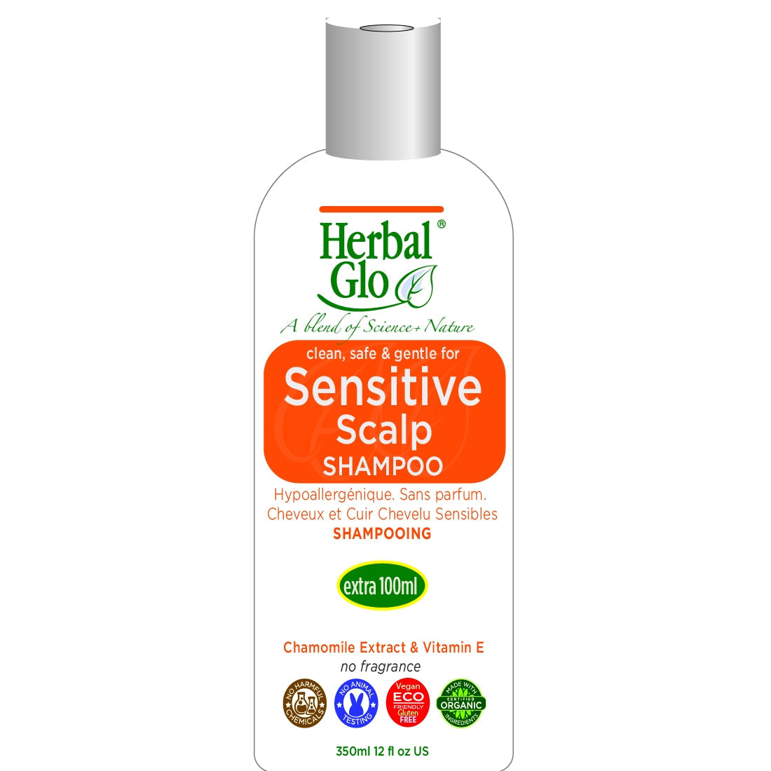 Herbal Glo Sensitive Scalp Shampoo & Conditioner, Shampoo 350ml