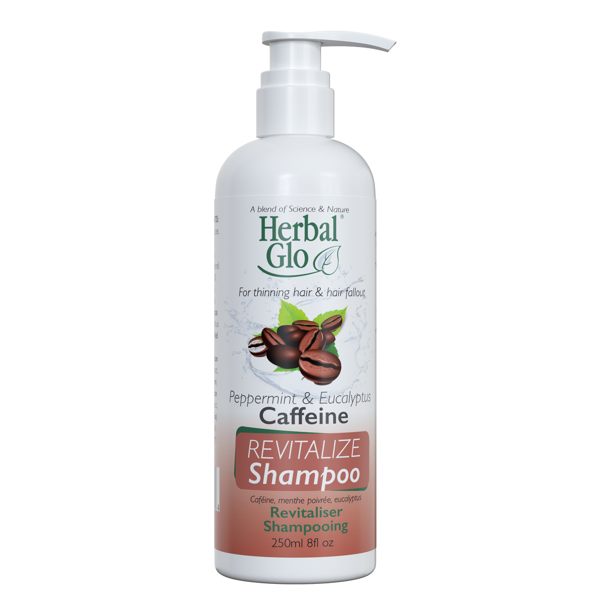Herbal Glo Caffeine REVITALIZE Shampoo & Conditioner, Shampoo 250ml