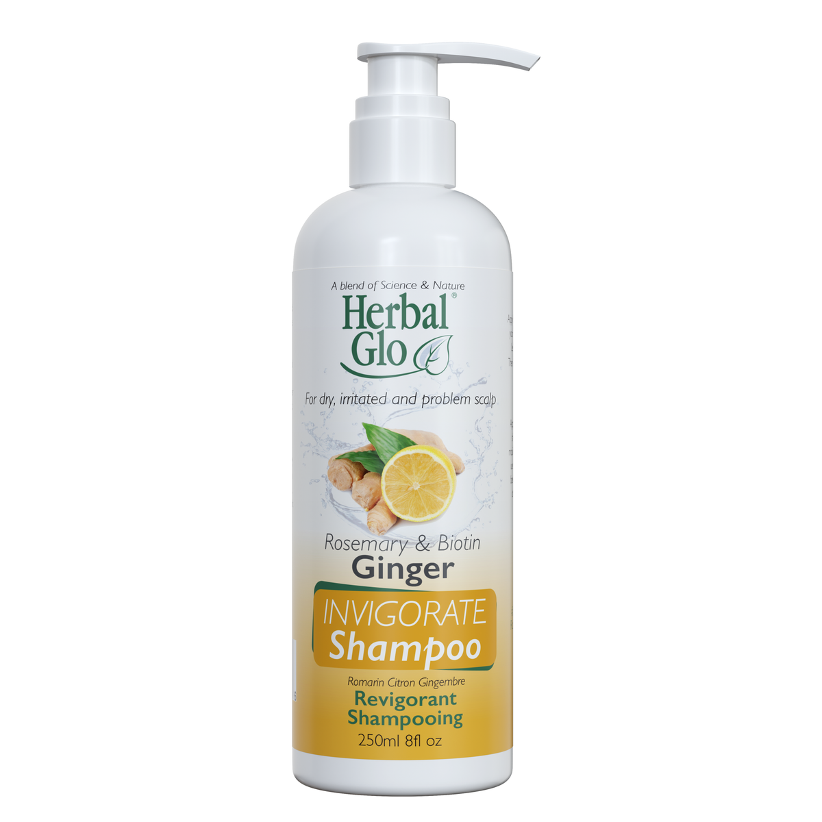 Herbal Glo Ginger INVIGORATE Shampoo & Conditioner, Shampoo 250ml