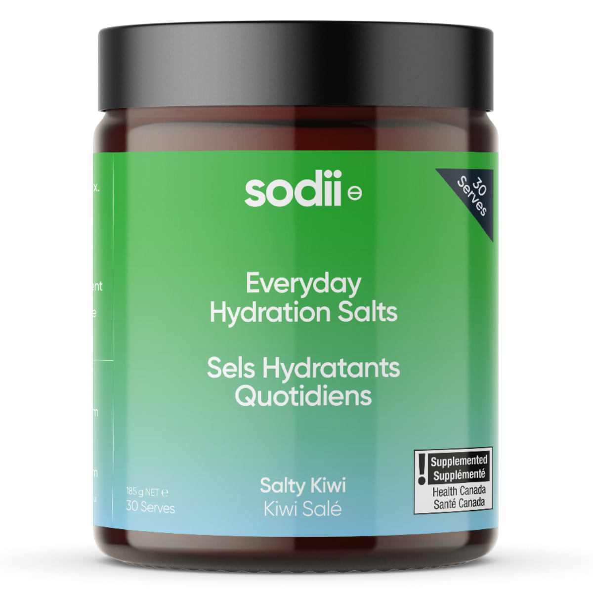 Sodii Everyday Hydration Salts, Salty Kiwi, 185g Tub (30 Serves)