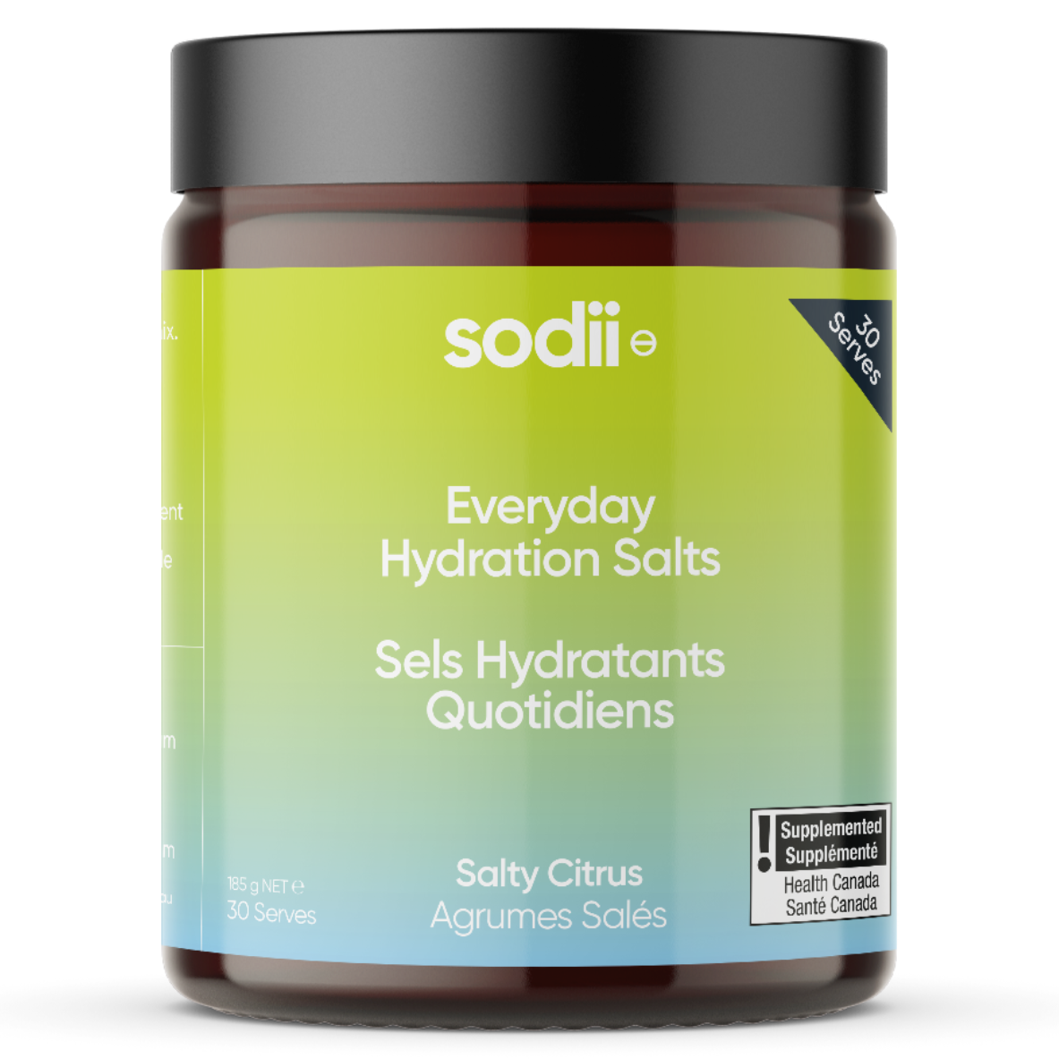 Sodii Everyday Hydration Salts, Salty Citrus, 185g Tub (30 Serves)