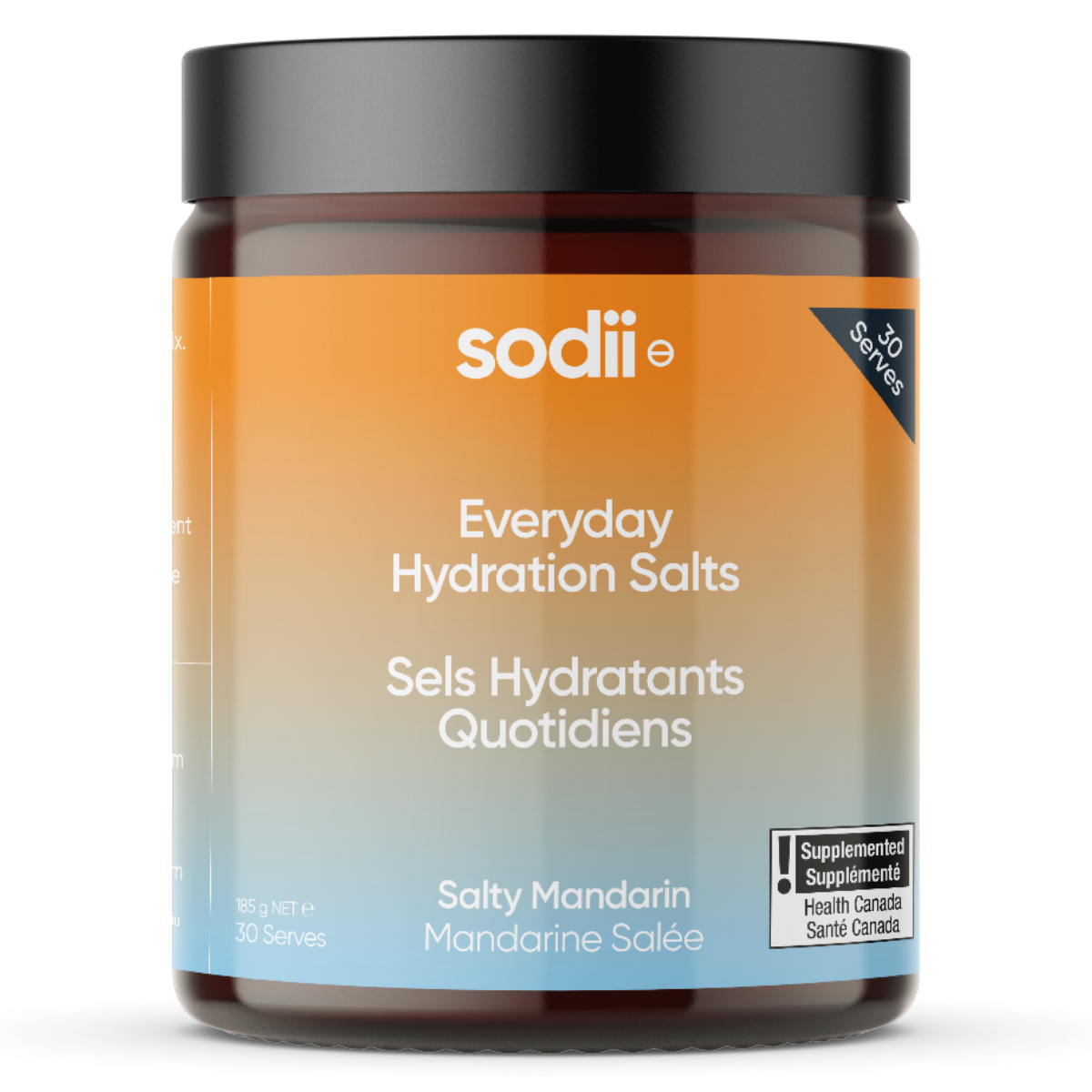 Sodii Everyday Hydration Salts, Salty Mandarin, 185g Tub (30 Serves)