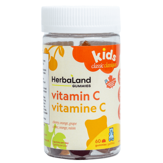 60 Gummies Cherry, Orange & Grape | Herbaland Gummies for Kids Vitamin C