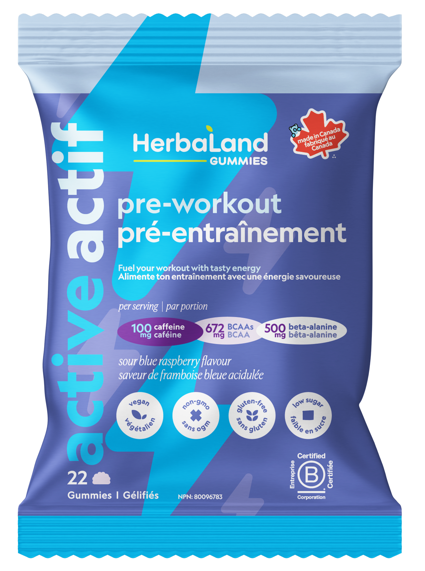 Herbaland Pre-Workout Gummies - Sour BlueRasp