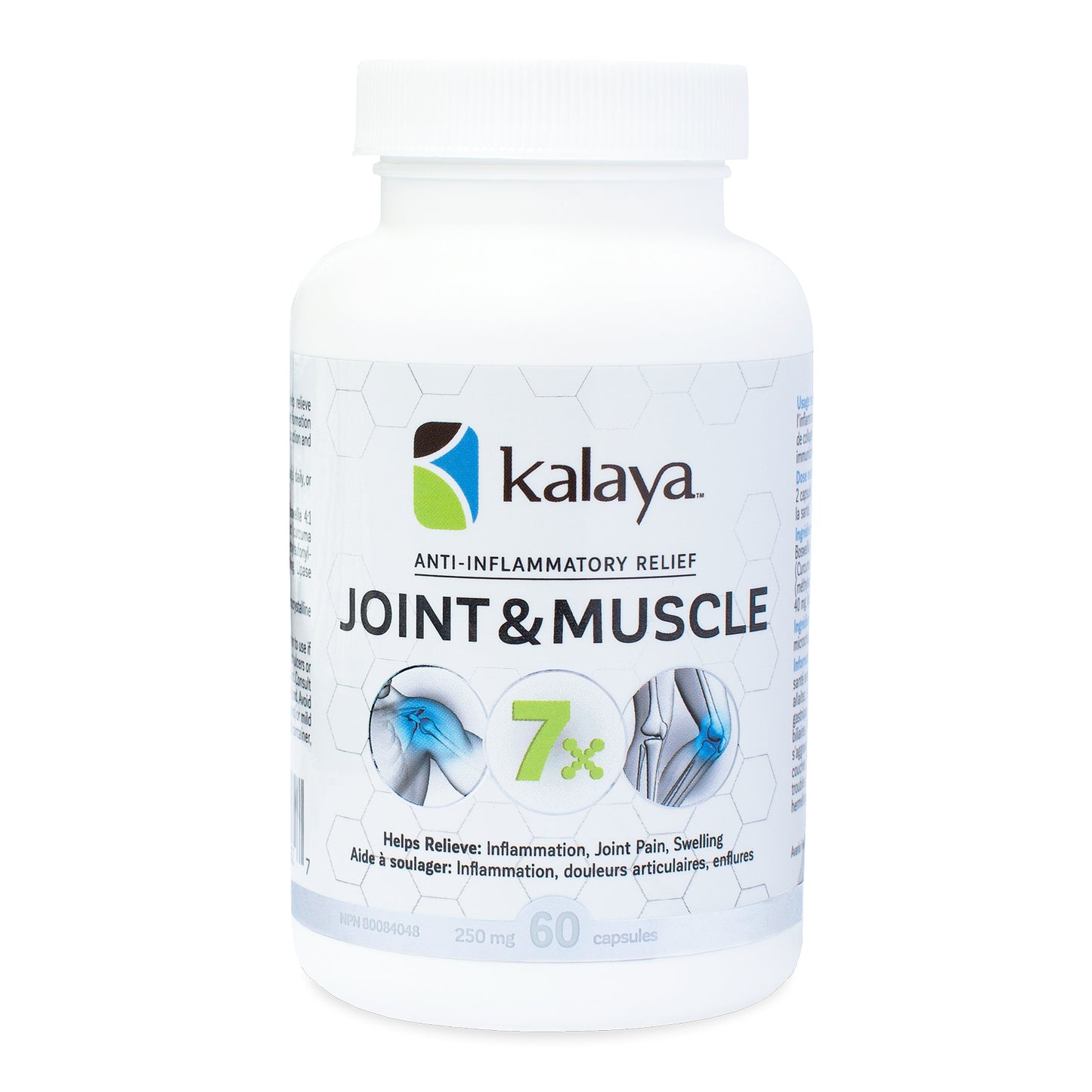 KaLaya 7x Joint & Muscle Supplement, Boswellia, Turmeric, MSM, Collagen & Bromelain, 60 Capsules