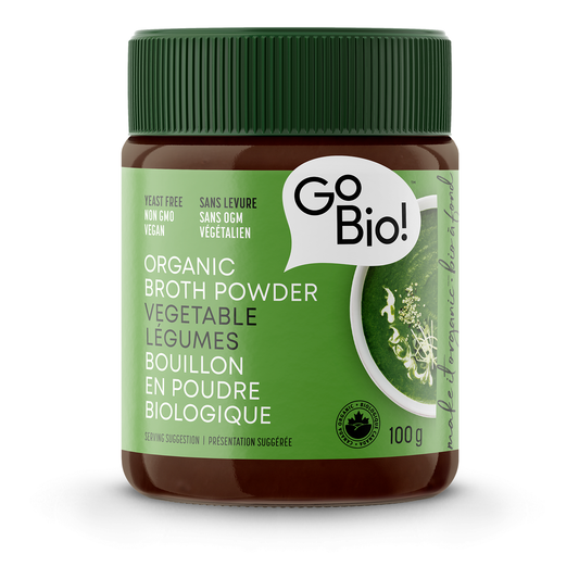 GoBIO! Yeast-Free Organic Vegetable Broth Powder, 6 x 100g