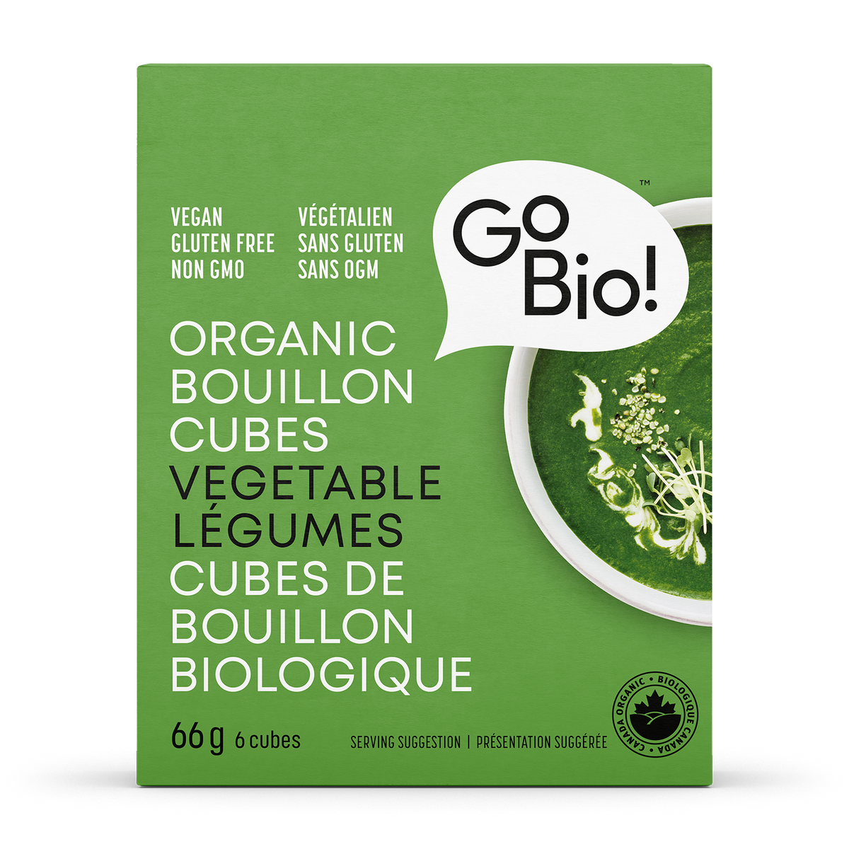 GoBIO! Organic Vegetable Bouillon Cubes, Regular, 15 x 66g