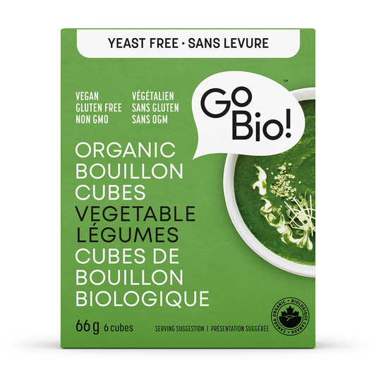GoBIO! Yeast-Free Organic Bouillon Cubes, Vegetable, 15 x 66g
