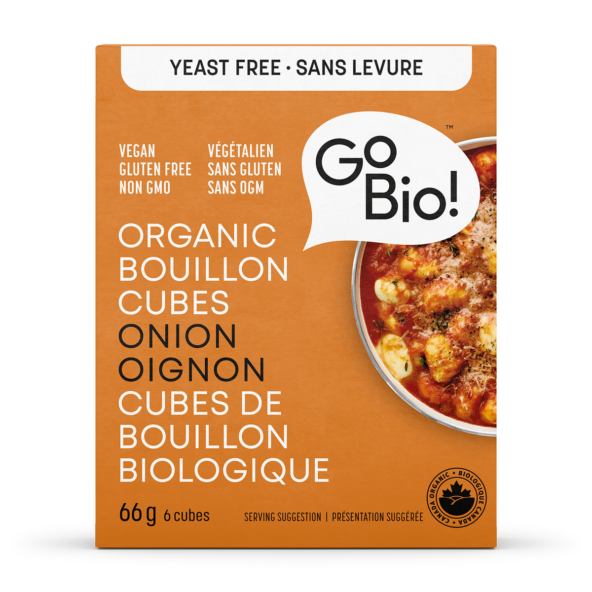 GoBIO! Yeast-Free Organic Bouillon Cubes, Onion, 15 x 66g
