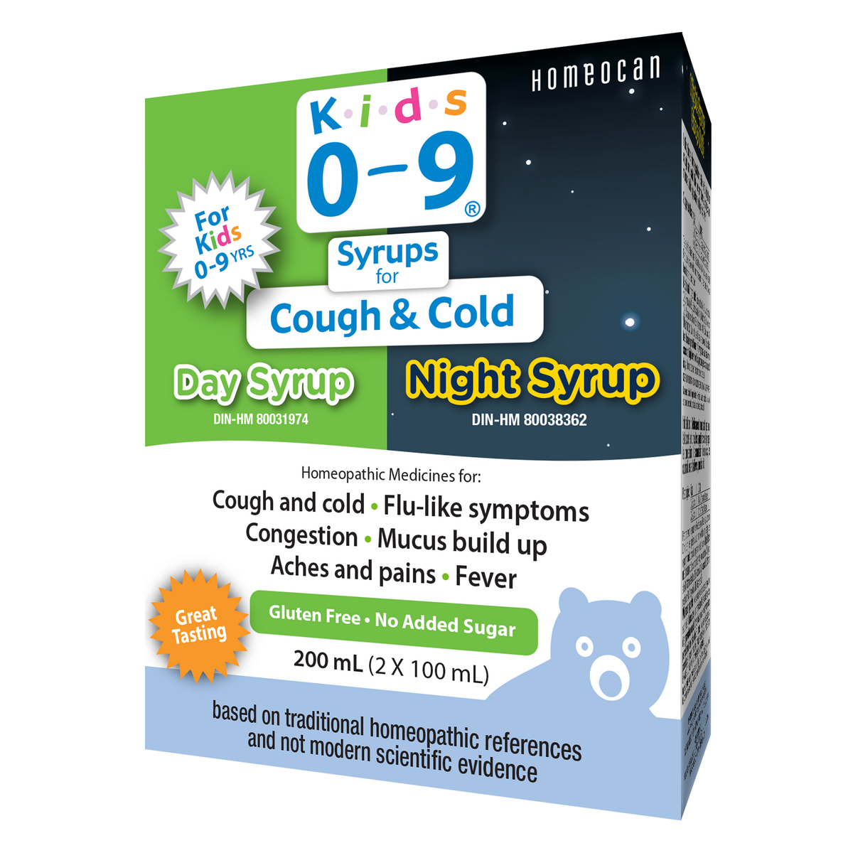 Kids 0-9 Cough & Cold Daytime and Nighttime Syrups, Duo Pack, 200ml