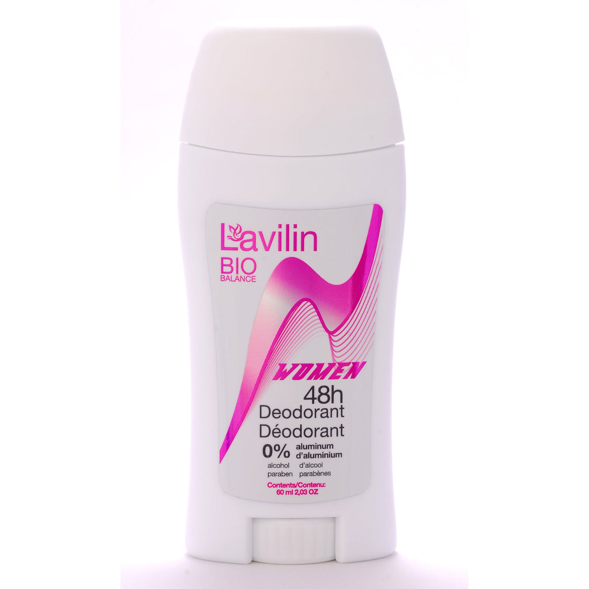 Lavilin 48H Stick Deodorant, Aluminum-Free and Water-Resistant, Men, Women, Teens or Sport, 60ml - Women