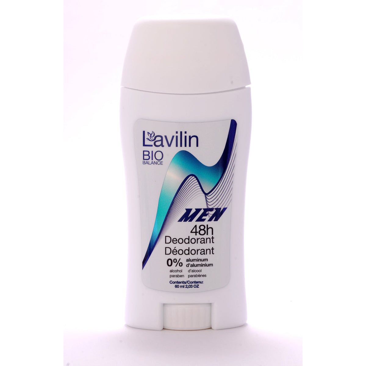 Lavilin 48H Stick Deodorant, Aluminum-Free and Water-Resistant, Men, Women, Teens or Sport, 60ml - Men