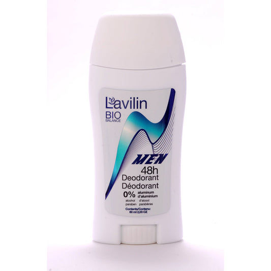 Lavilin 48H Stick Deodorant, Aluminum-Free and Water-Resistant, Men, Women, Teens or Sport, 60ml - Men