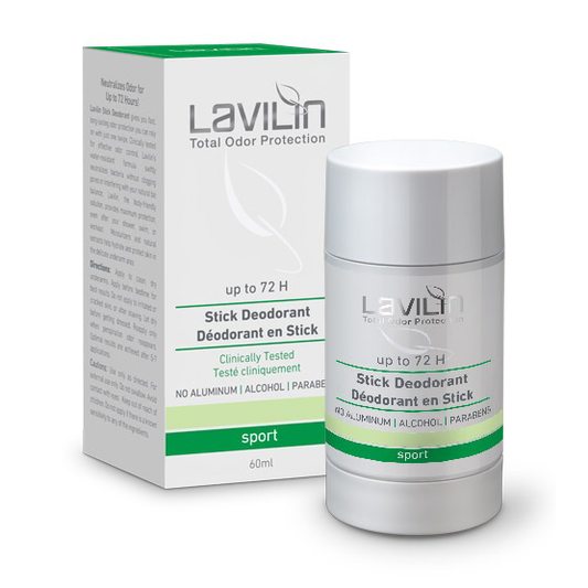 Lavilin 72H Sport Stick Deodorant, Aluminum-Free and Water-Resistant, 60ml