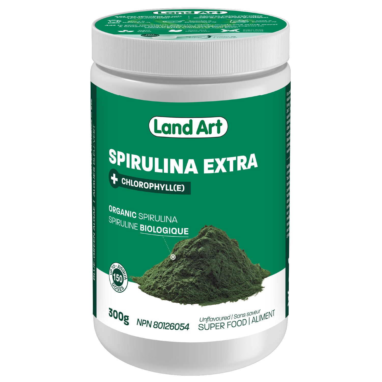 Land Art Spirulina Extra Powder, 300g - Unflavoured