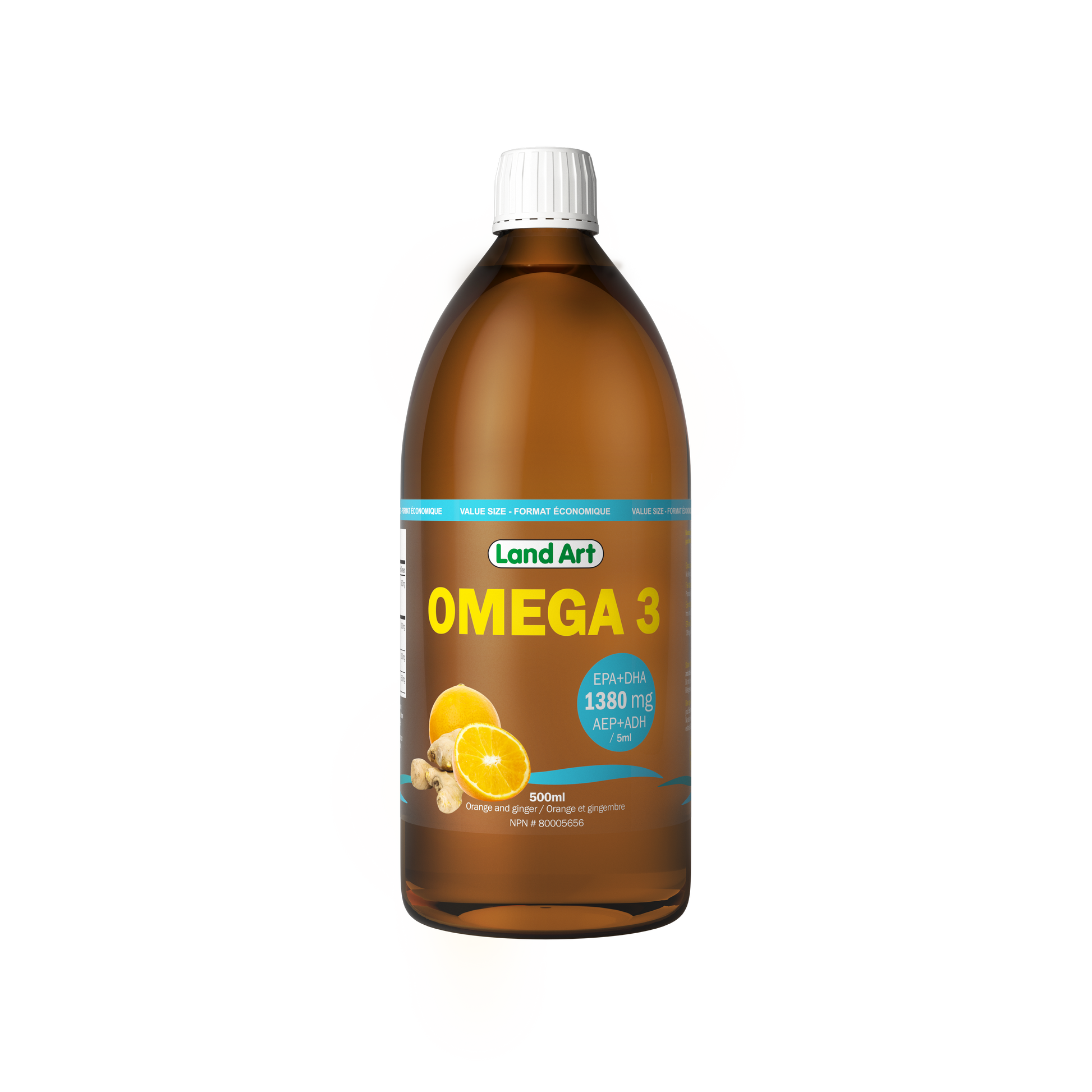 Land Art Omega-3 Cold Pressed Oil, Orange - 500ml