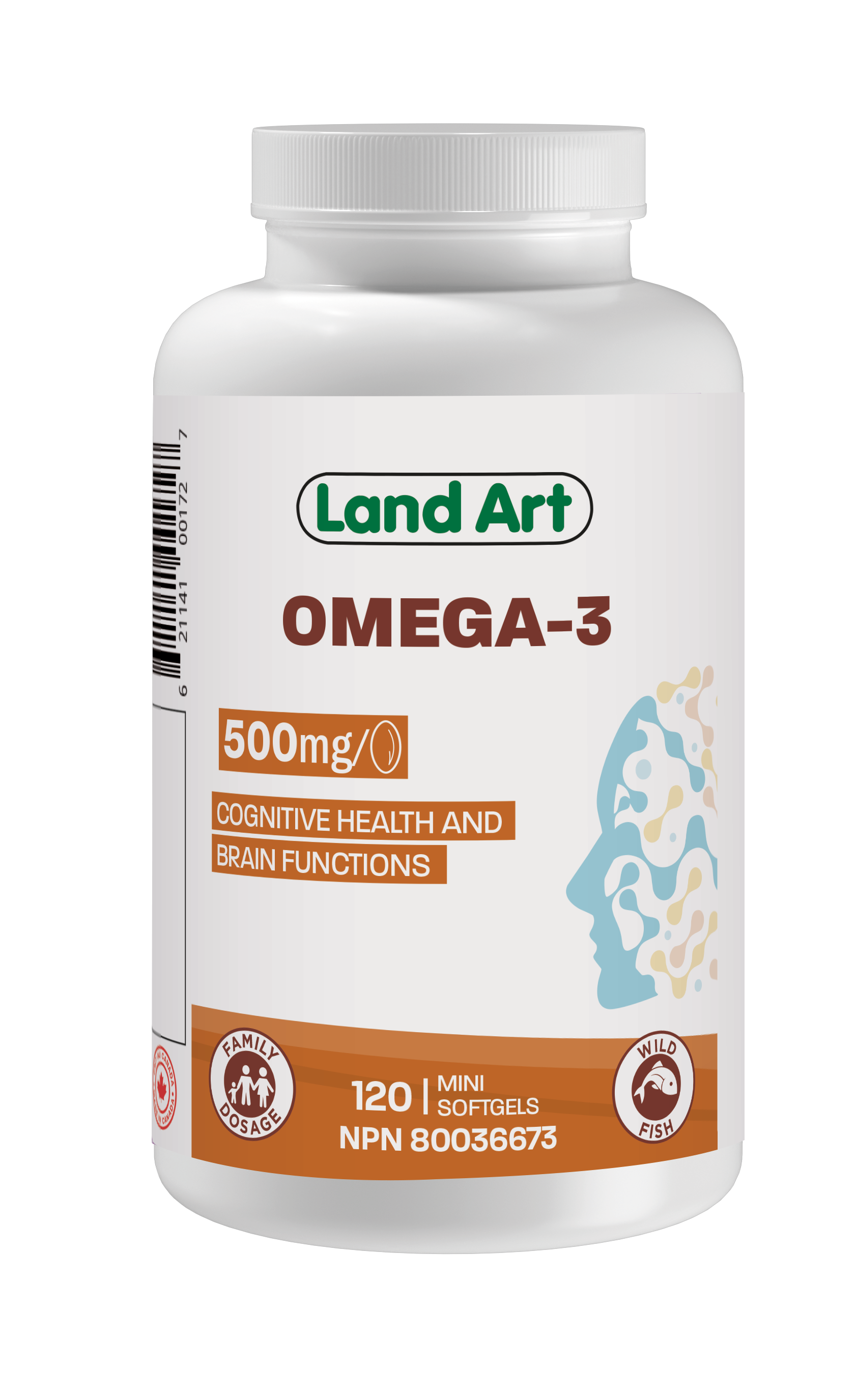 Land Art Omega-3 500mg, 120 Softgels - 120 Softgels